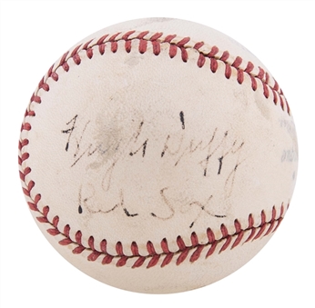 Hugh Duffy Signed & "Red Sox" Inscribed ONL Frick Baseball (Beckett & JSA)